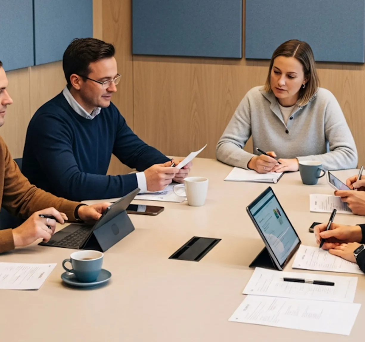 Certification discussion among business team